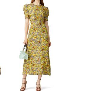 SALONI Yellow Printed Bianca Dress (NWT)
